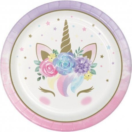 platos unicornio baby 8 uds 23 cm CC343829 39938679774