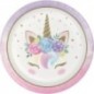 Platos Unicornio baby 8 uds 23 cm