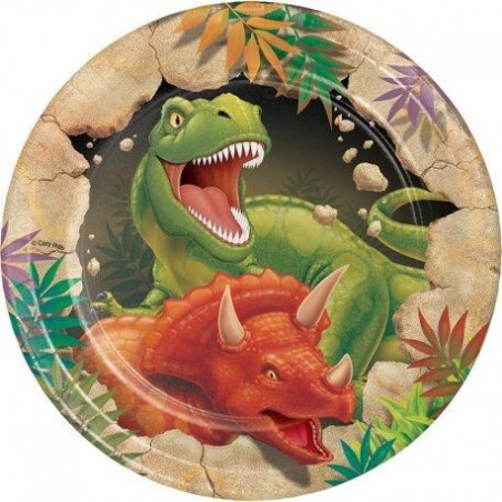 platos dinosaurio t rex 8 uds 18 cm CC415012 73525935829