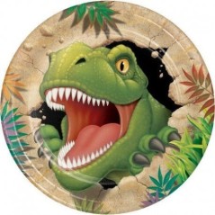 platos dinosaurio t rex 8 uds 23 cm CC425012 73525935836
