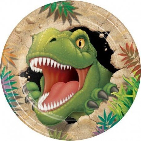 platos dinosaurio t rex 8 uds 23 cm CC425012 73525935836