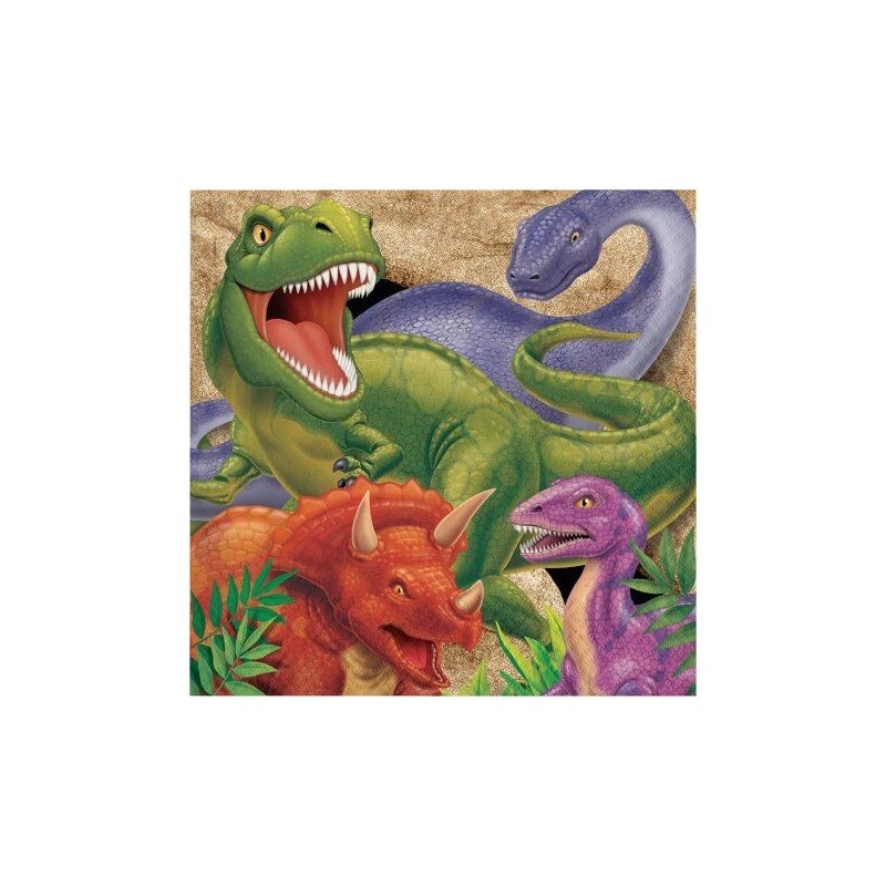 Servilletas dinosaurio T-Rex 16 uds 33 cm