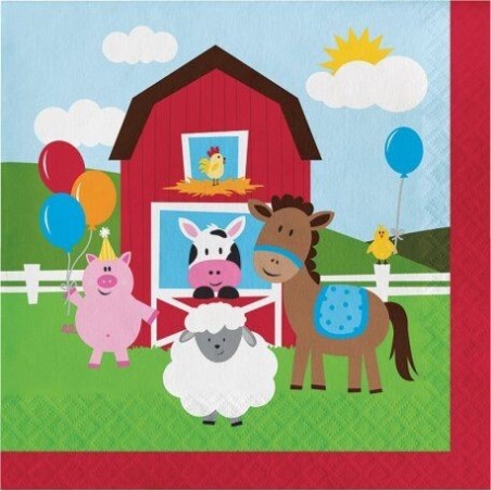 servilletas animales de la granja 18 uds 33cm CC665506 39938112547