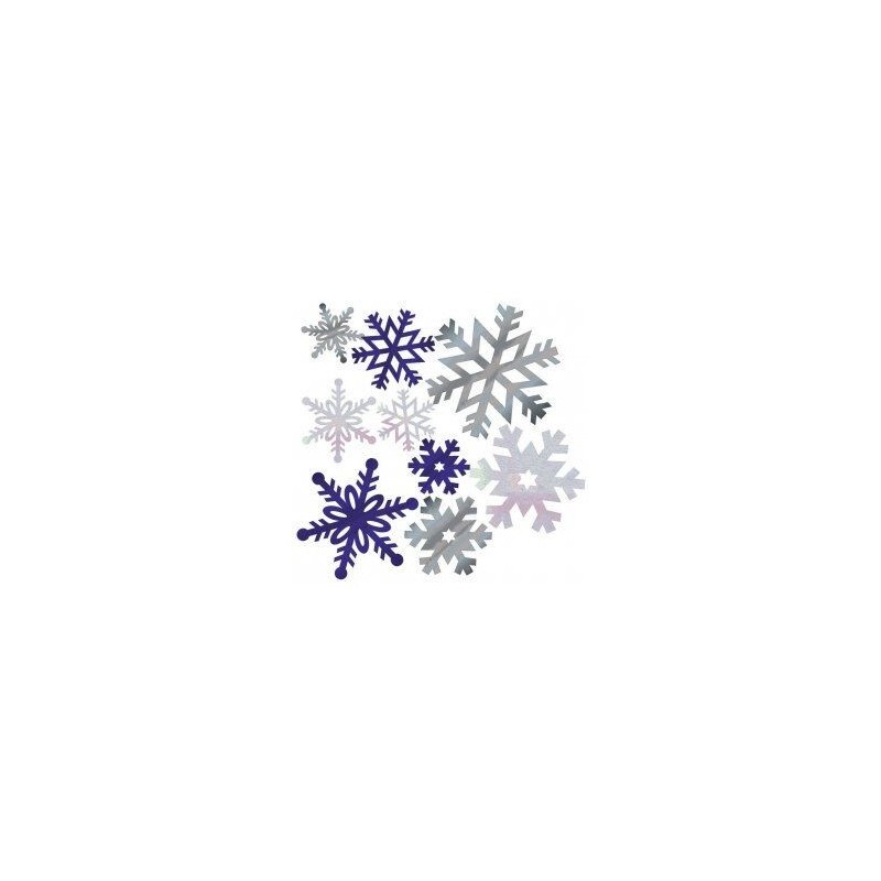 Copos de nieve recortables en foil 12 uds