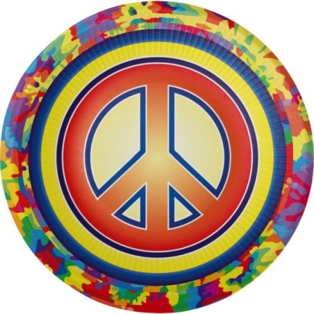 platos hippie 8 uds de 23 cm fiesta anos 60 CV21072 8423138550179