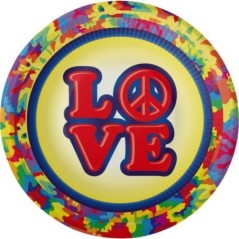 platos hippie 8 uds de 18 cm fiesta anos 60 CV21073 8423138550186