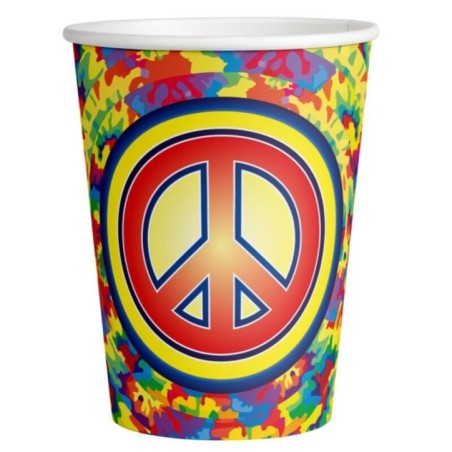 vasos hippie 8 uds fiesta anos 60 CV21077 8423138550223