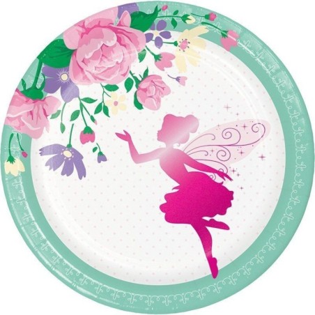 platos hadas florales 8 uds de 18 cm CV21372 8423138549753