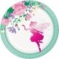 Platos hadas florales 8 uds de 18 cm