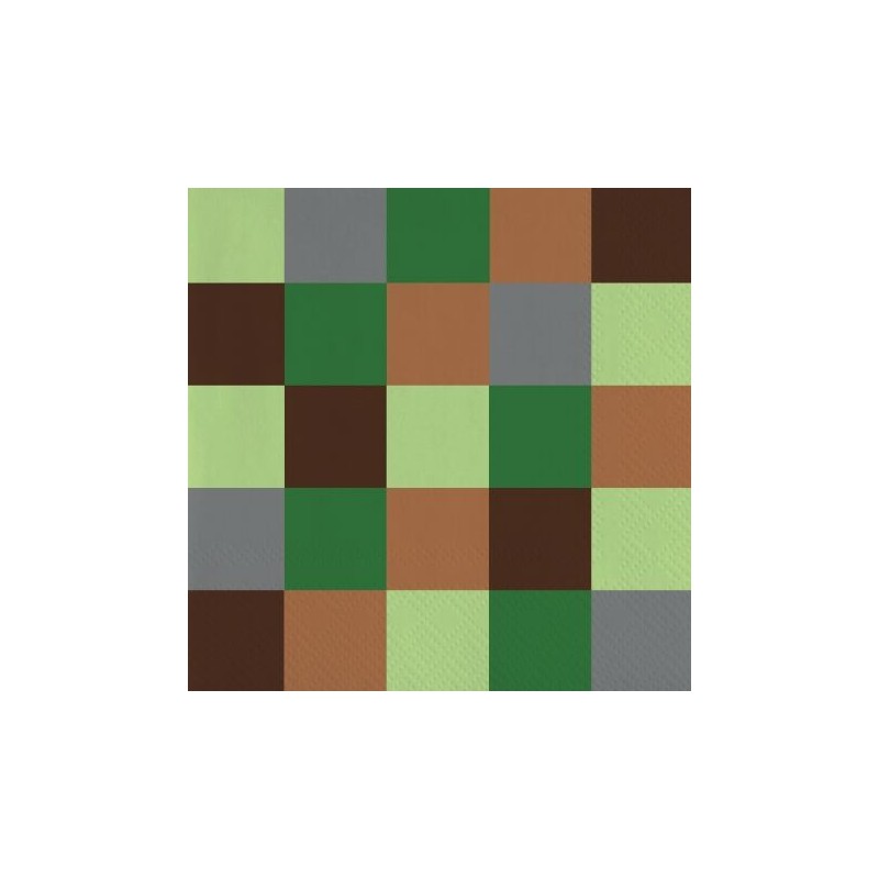 Servilletas TNT minecraft cumpleaños 20 uds 33 cm