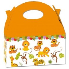 cajita cumpleanos animales selva 16x10x12 cm unidad CV21810 8423138521810