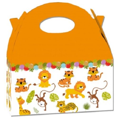 cajita cumpleanos animales selva 16x10x12 cm unidad CV21810 8423138521810