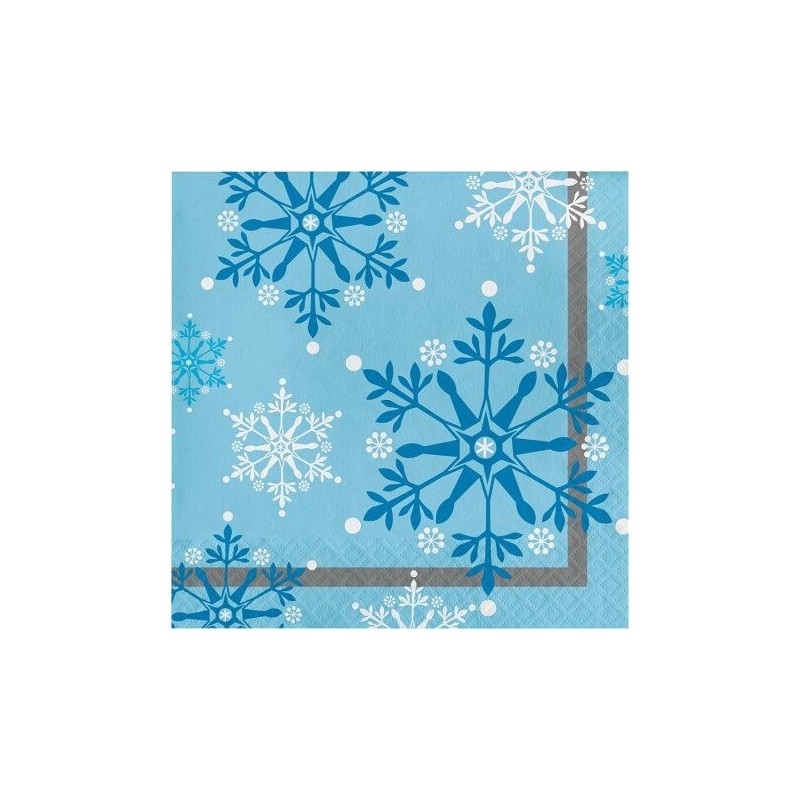 Servilletas copos de nieve azules 20 uds 33 cm