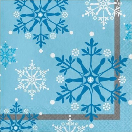 servilletas copos de nieve azules 20 uds 33 cm CV22098 8435708110805