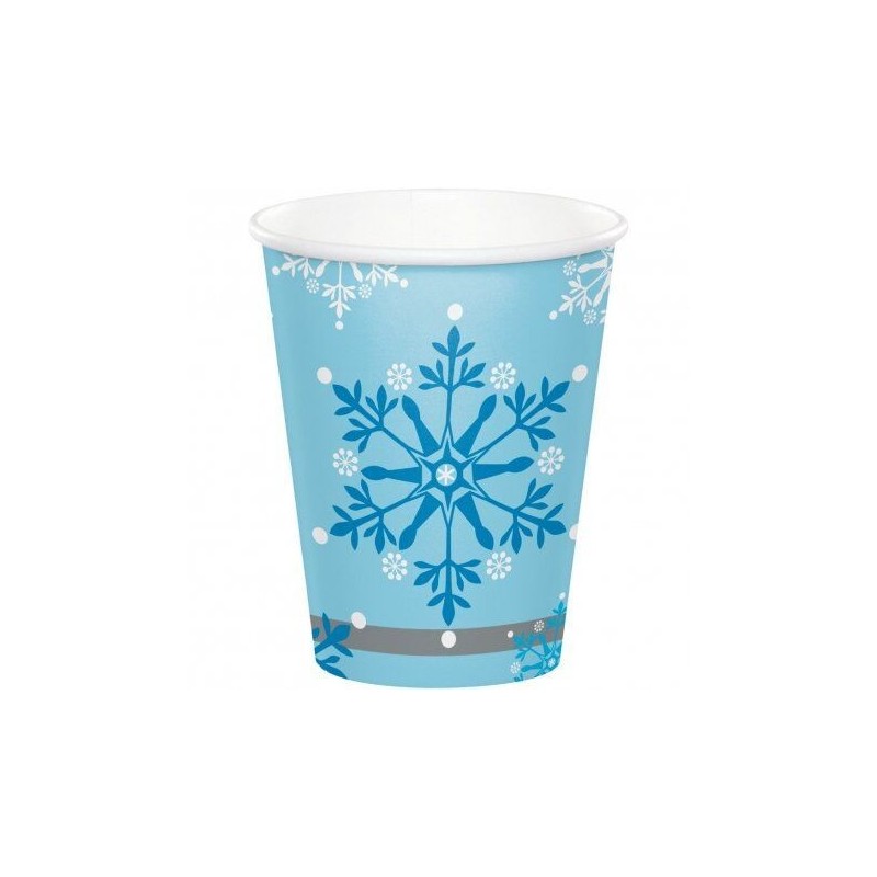 Vasos copos de nieve 8 uds