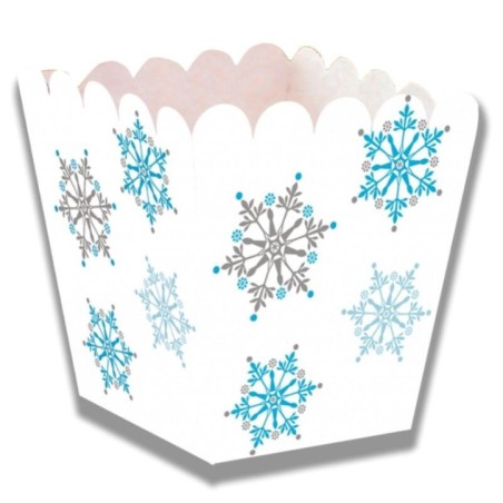 cajita copos de nieve frozen 6x6 cm unidad CV22109 8423138522109