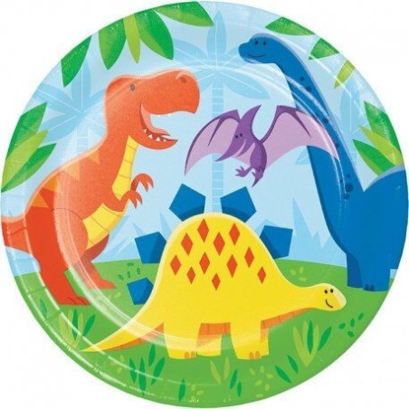platos dinosaurios cumpleanos 8 uds 23 cm CV22191 39938604639
