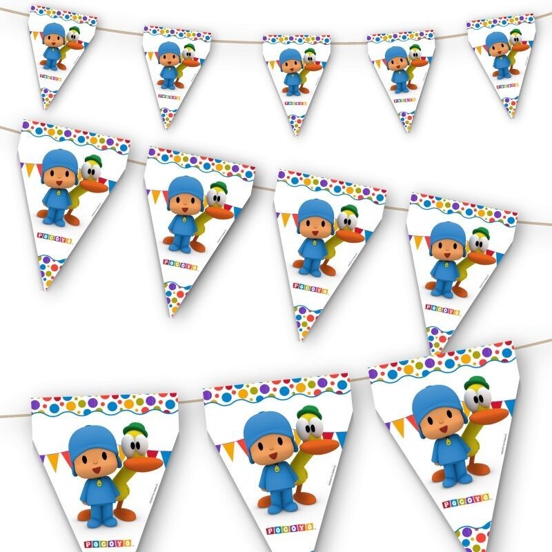Banderin Pocoyo para cumpleaños 3 metros