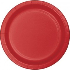 platos rojos 8 uds de 23 cm carton CV40116 8423138540116