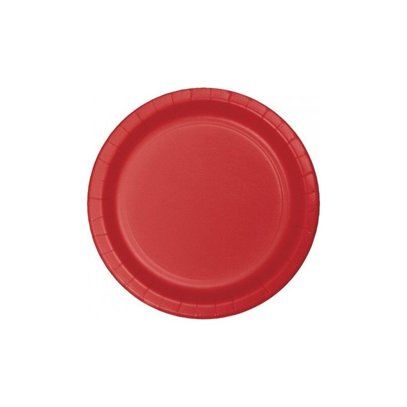 Platos rojos 8 uds de 23 cm carton