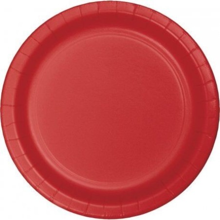 platos rojos 8 uds de 23 cm carton CV40116 8423138540116