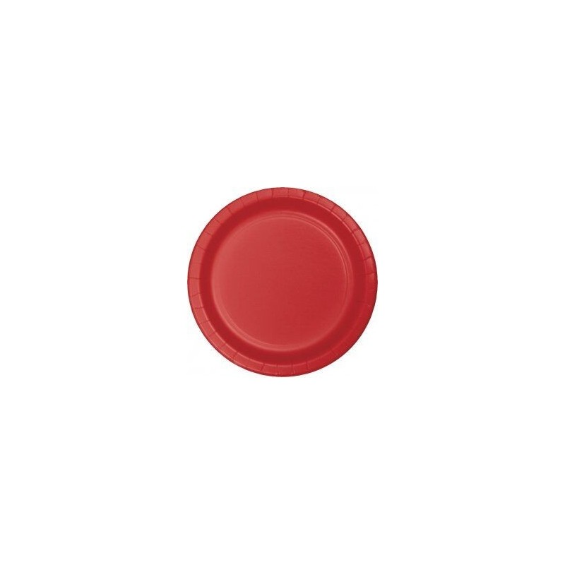 Platos rojos 8 uds de 20 cm carton