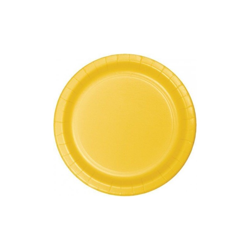 Platos Amarillos  8 uds de 23 cm carton