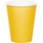 Vasos amarillos carton 8 uds