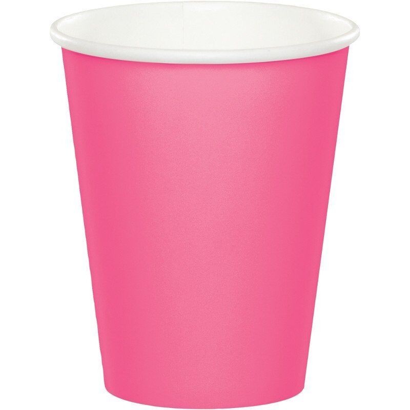 Vasos rosa fucsia 8 uds