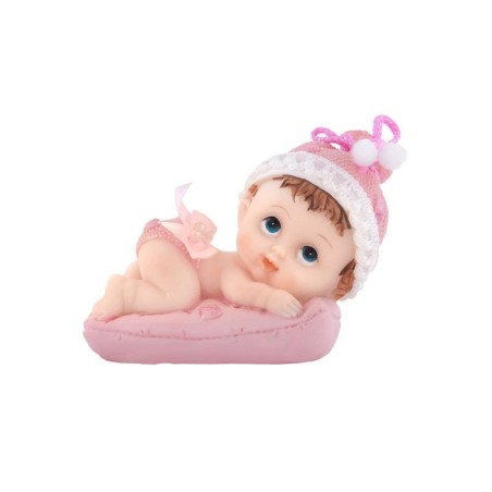 figura nina en almoada rosa 9 cm babyshower o nacimiento DF5D 5901157432780