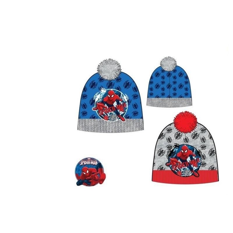 Gorro spiderman invierno  para niño gris