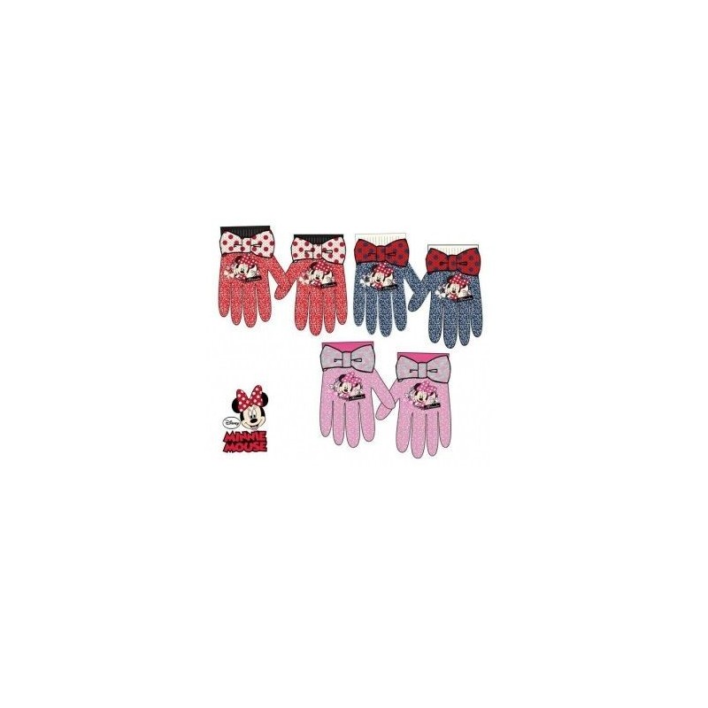 Guantes minnie mouse invierno para niña rosas AZUL