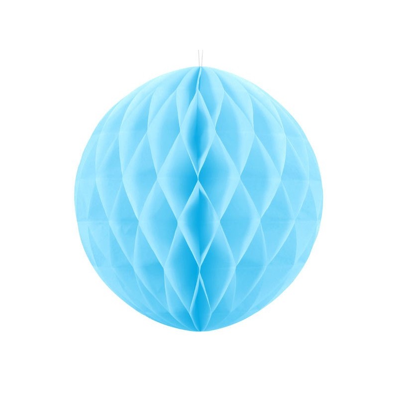 Bola papel nido de abeja 30 cm azul