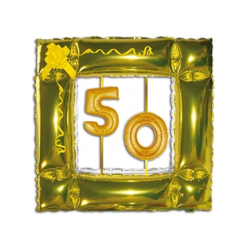Globo marco oro con nº 50 años helio foil