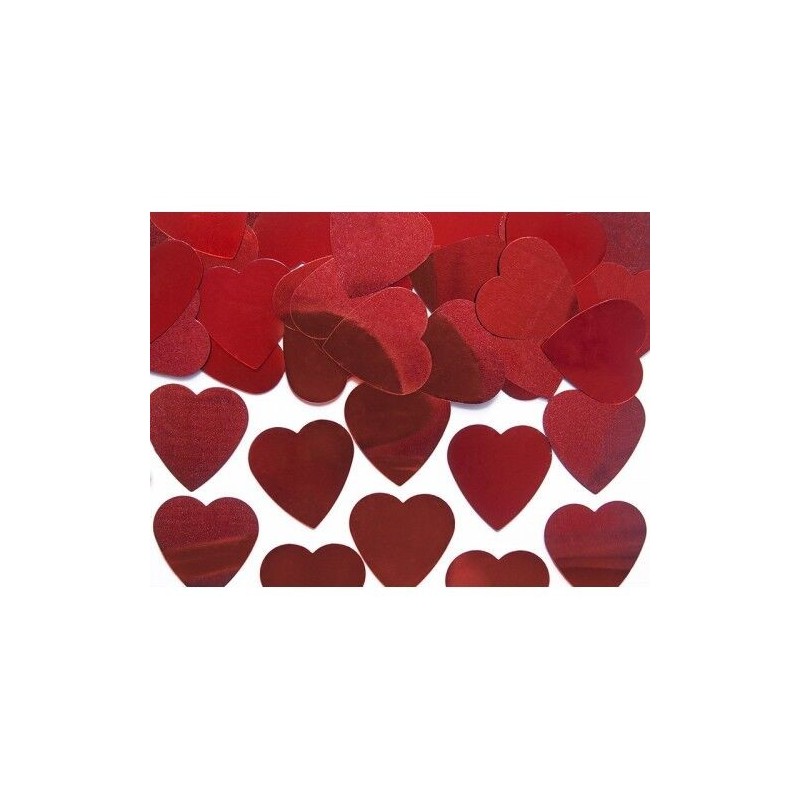 Confeti Corazones rojos 10 gr 25 mm
