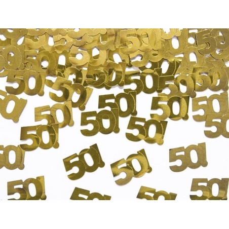 confeti 50 cumpleanos en oro 15 gr metalico KONS35 50 5901157454393