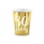 Vasos 30 cumpleaños oro brillo 6 uds