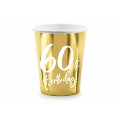 vasos 60 cumpleanos oro brillo 6 uds KPP73 60 019M 5900779114821