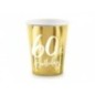 Vasos 60 cumpleaños oro brillo 6 uds