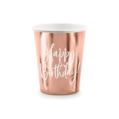 vasos cumpleanos rosa dorado KPP75 019R 5900779192164