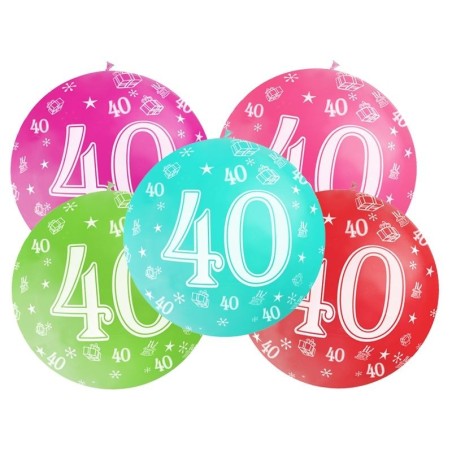 globos 40 cumpleanos pastel 1 metro unidad OLNU40 8711194013746