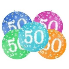 globos 50 cumpleanos pastel 1 metro unidad OLNU50 8711194013753