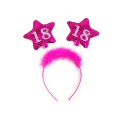diadema 18 cumpleanos estrellas en rosa con marabu OP18 5901157450791