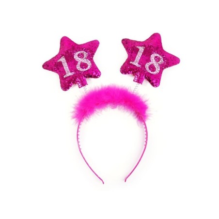 diadema 18 cumpleanos estrellas en rosa con marabu OP18 5901157450791