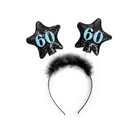 diadema 60 cumpleanos estrellas en negro con marabu OP60 5901157451118