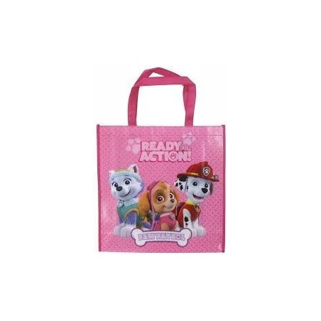 bolsa transporte o shopping patrulla canina rosa 38c38 cm PT07004 8435525836377