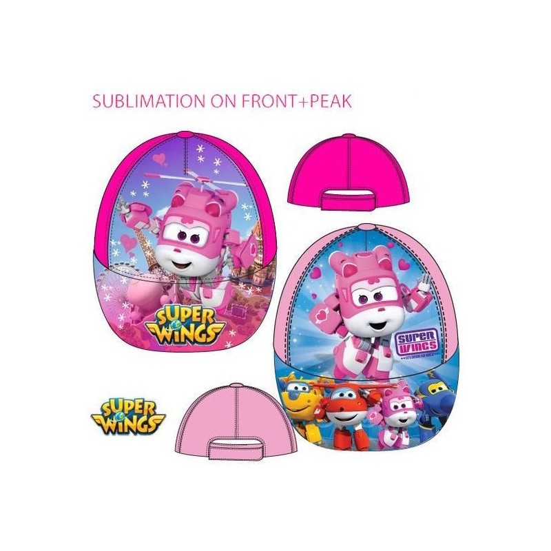 Gorra de sol Super Wings rosa o fucsia