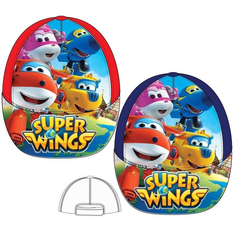 Gorra de sol Super Wings roja o azul