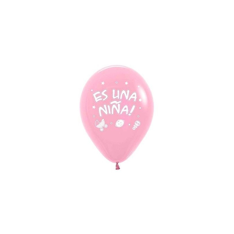 Globo latex r12 rosa solido es una niña