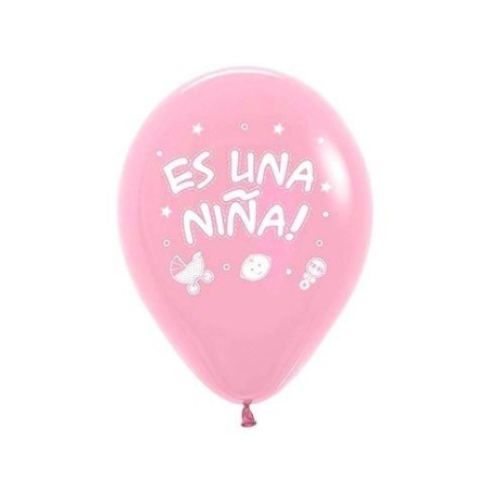 globo latex r12 rosa solido es una nina R12 009 8435525837732